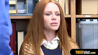 Cute Irish redhead amateur shoplifter resemble fucked